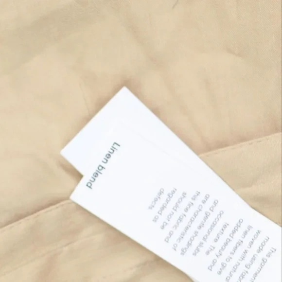 NWT Calvin Klein High Rise Tie Waist Paperbag Trouser Pant Beige Neutral Size 16 - Picture 5 of 5